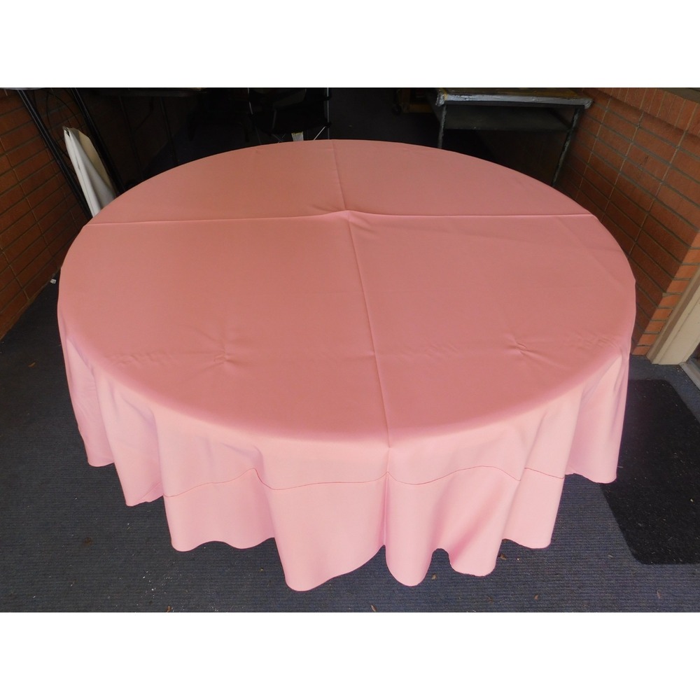 Lot of 5 96" Round Dusty Rose Tablecloths